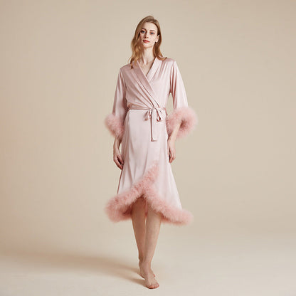 Long Feather Nightgown Womens Loungewear
