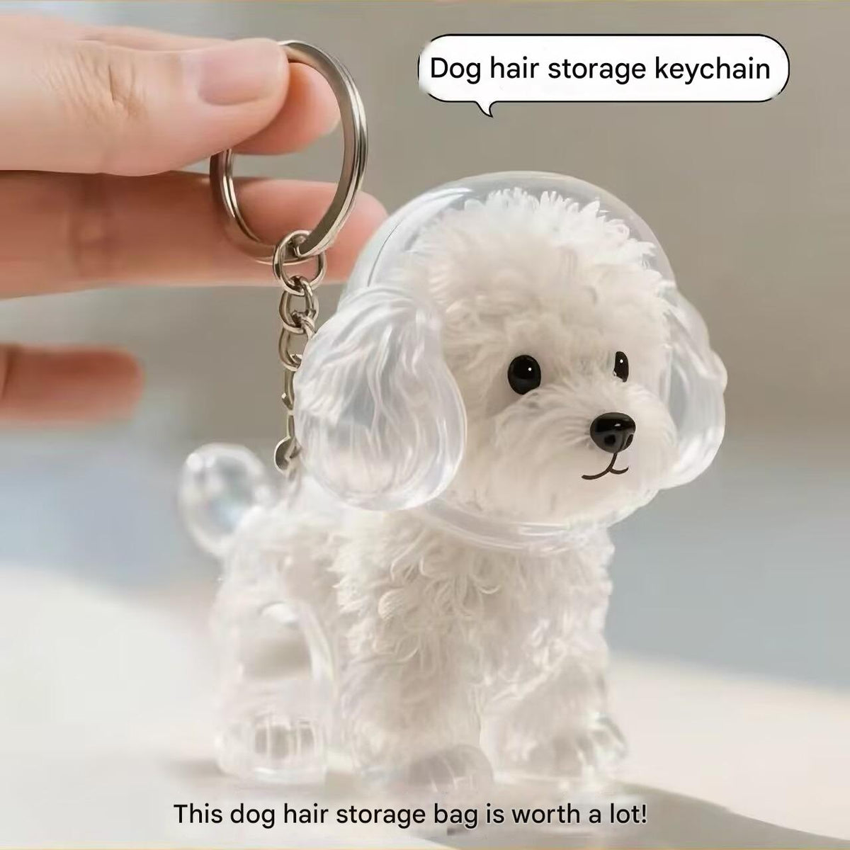Transparent Fur Storage Box For Puppies Adorable Animal Fur Ball Storage Hanging Ornament Decorative Keepsake Dust-Proof Box Gift