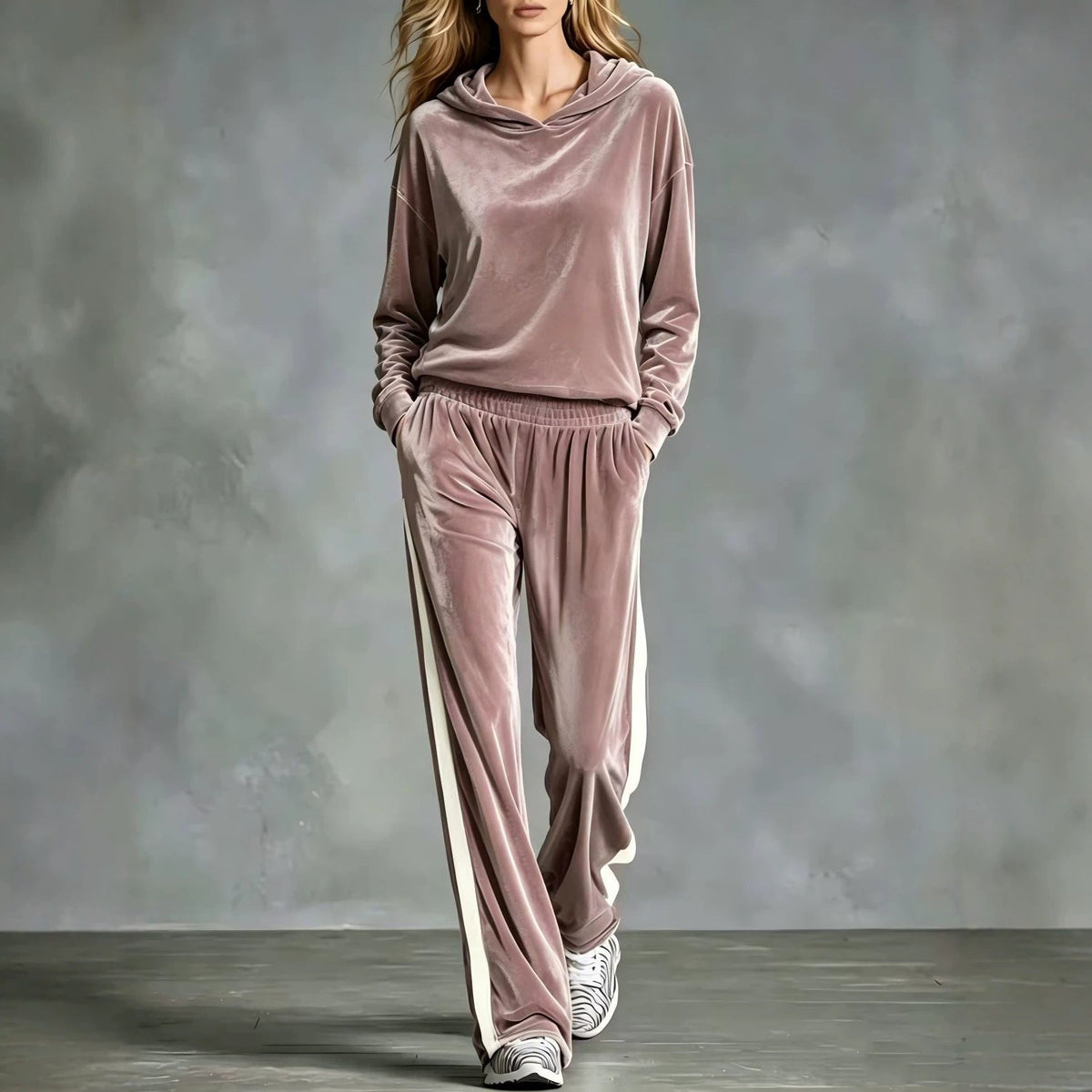 Women's Casual Loose-fitting Long-sleeved Top And Long Pants Set