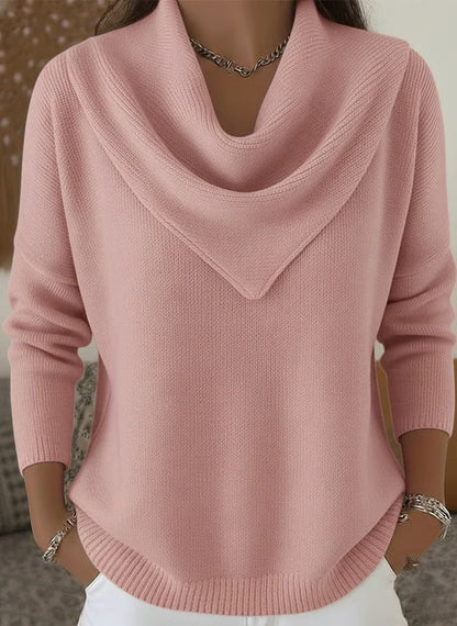 Women's New Solid Color Long Sleeve Knit Pullover Sweater Casual Tops For Autumn Winter