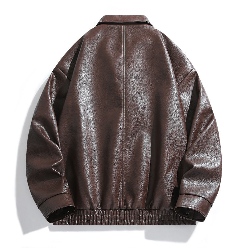 American-style Vintage Leather Jacket For Men