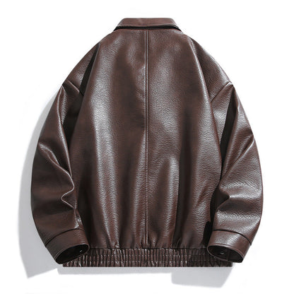 American-style Vintage Leather Jacket For Men