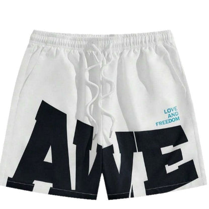 American-style High-street Beach Shorts With A Large 3D Letter Print
