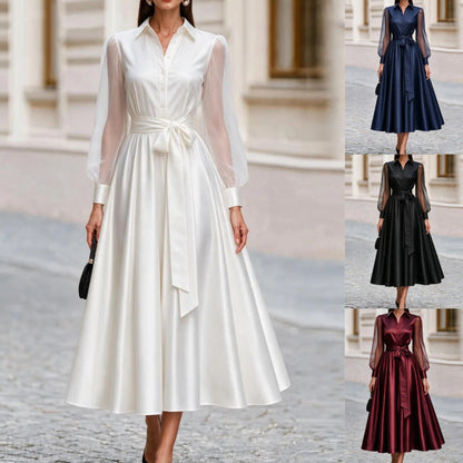 Mesh Long Sleeve Dress Women