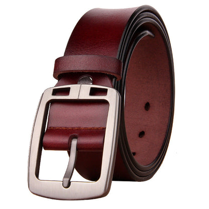 Men's Antique Pin Buckle Cowhide Belt