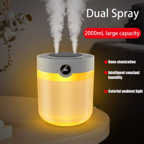 2L Double Spray Humidifier USB Display