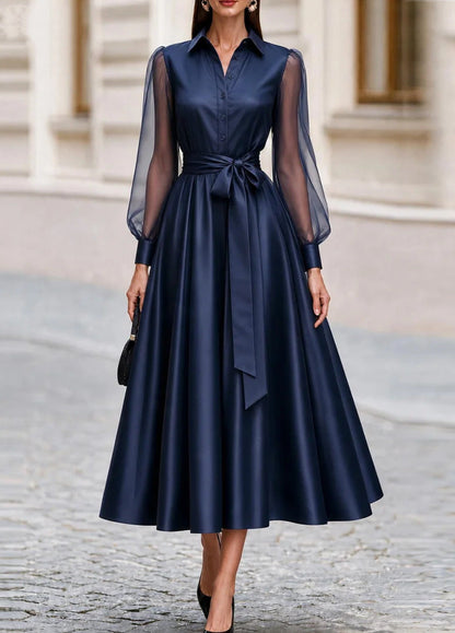 Mesh Long Sleeve Dress Women