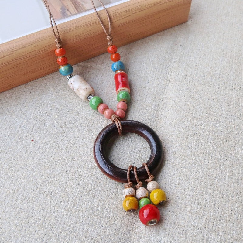 Vintage Ethnic-Style Ceramic Necklace For Women