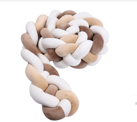 Three-strand Baby Braid Bed Rail Baby Crib Guard Knot Pillow
