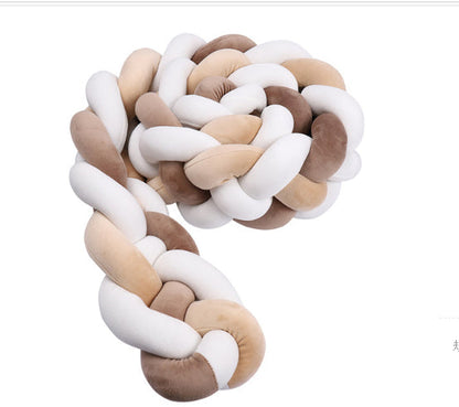 Three-strand Baby Braid Bed Rail Baby Crib Guard Knot Pillow