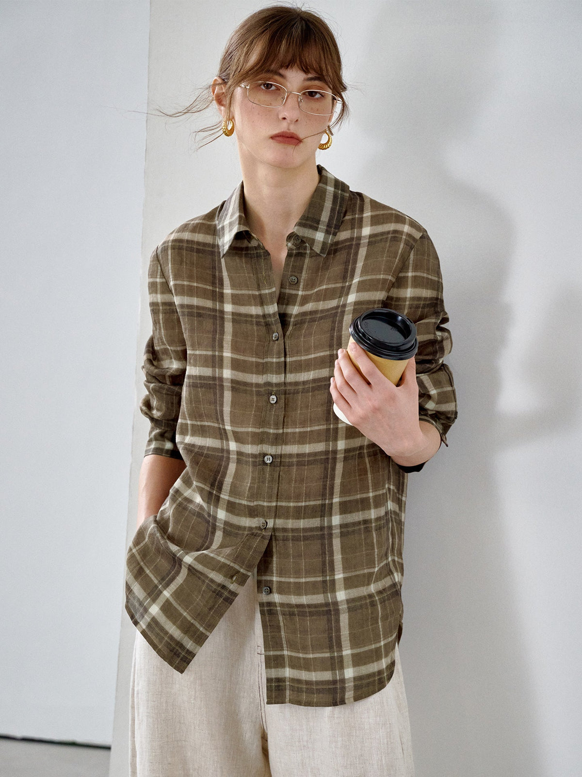 Plaid Button-Down Shirt
