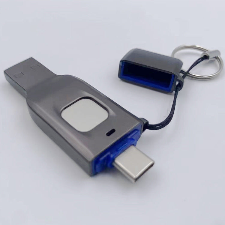 Fingerprint USB Disk Encrypted Data Security Computer Cellphone Dual-use