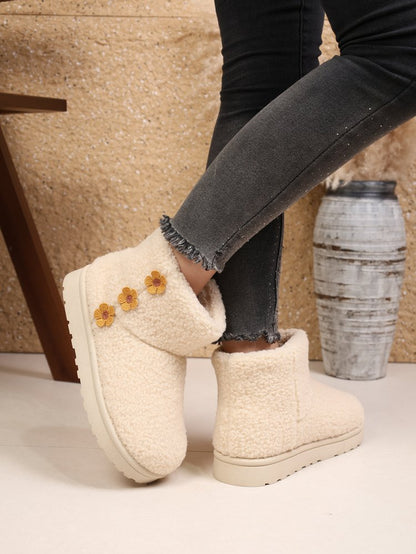 Women Fashion Plush Platform Snow Boots Winter Short Ankle Boots NonSlip Warm Furry Cotton Shoes