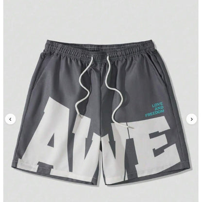 American-style High-street Beach Shorts With A Large 3D Letter Print