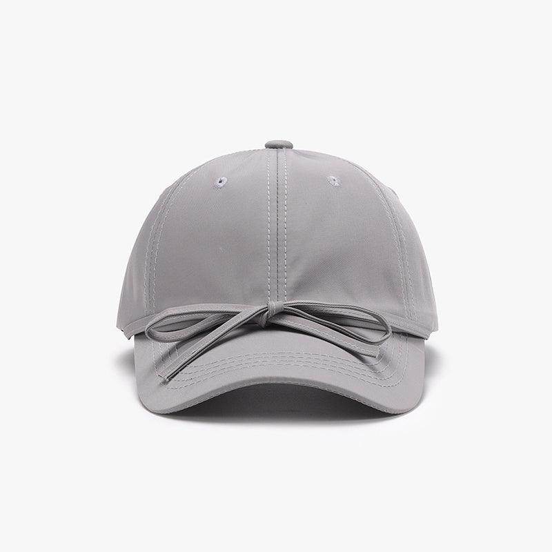 Tied Bow Cotton Baseball Cap for Stylish Summer Wear