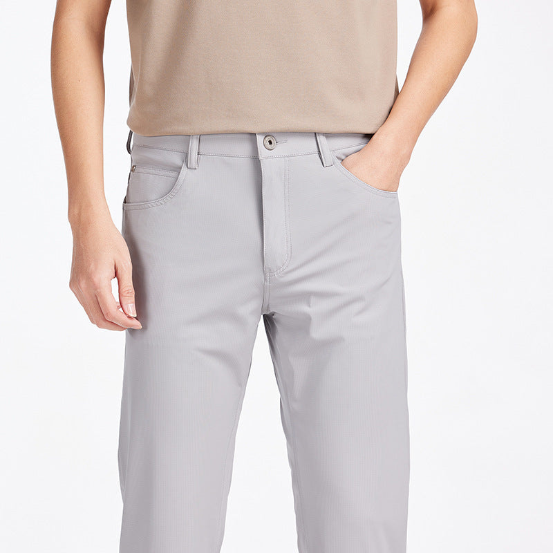 Men Thin Stretch Ice Silk Straight Leg Casual Pants
