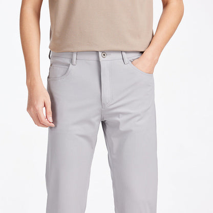 Men Thin Stretch Ice Silk Straight Leg Casual Pants