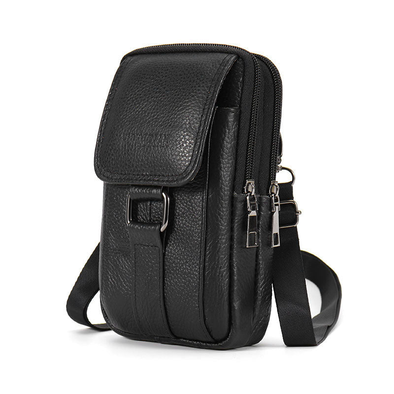 Leather Men's Mobile Phone Bag Multifunctional Waist Bag