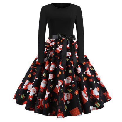 Christmas Retro Performance A- Line Dress Women's Clothing