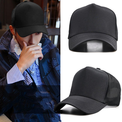 Trucker Hat Foam Mesh Baseball Cap Adjustable Snapback Solid Plain Men Hats Flat