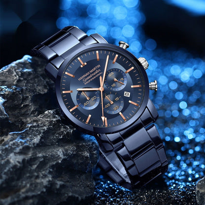 New Six-hand Multi-function Waterproof Calendar Watch For Business Men