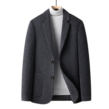 Autumn And Winter Solid Color Short Wool Woolen Men's Suit