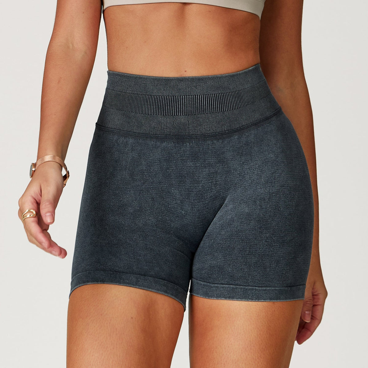 Cropped, Waist-cinching Yoga Shorts For Women