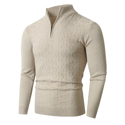 Mens Trendy Slim-fit Solid-color Thermal Sweater