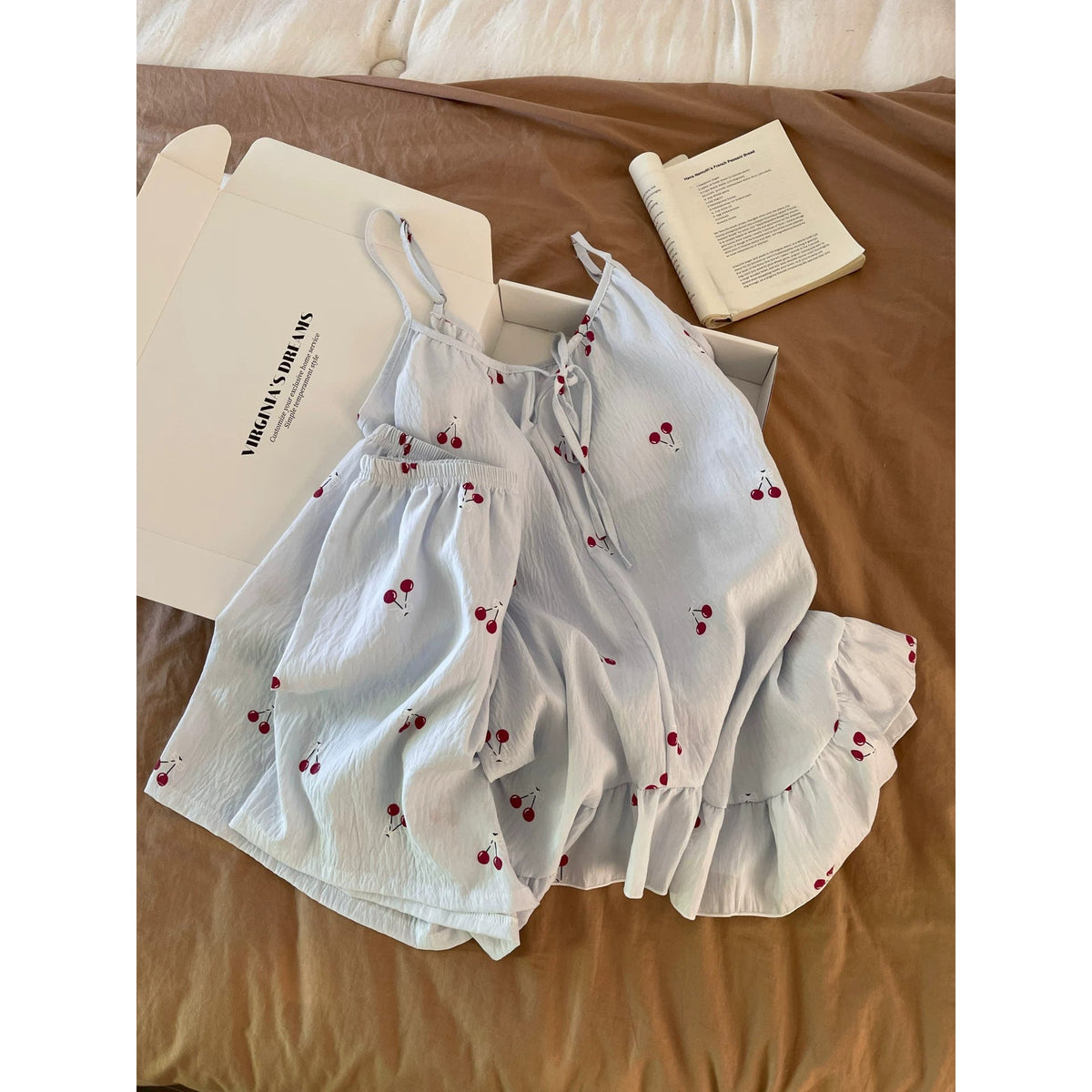 Summer Floral Strap Shorts Loungewear Set