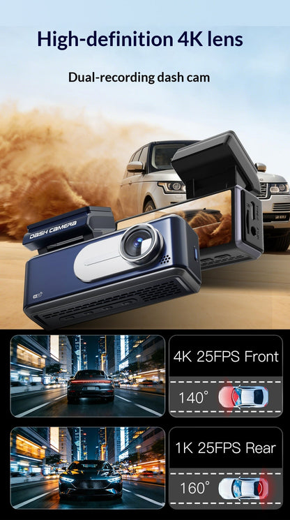 Dual-camera High-definition 4K Car Dashcam With Recording Function