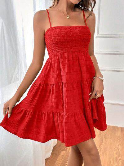 Tiered Smocked Square Neck Cami Dress for Casual Style