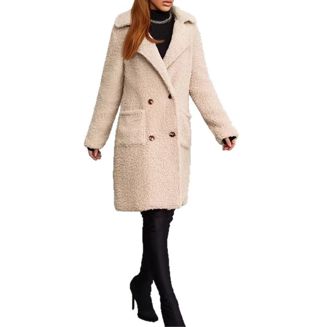 Loose-fitting Fleece-lined And Thick Mid-length Coat