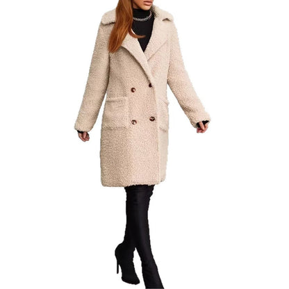 Loose-fitting Fleece-lined And Thick Mid-length Coat