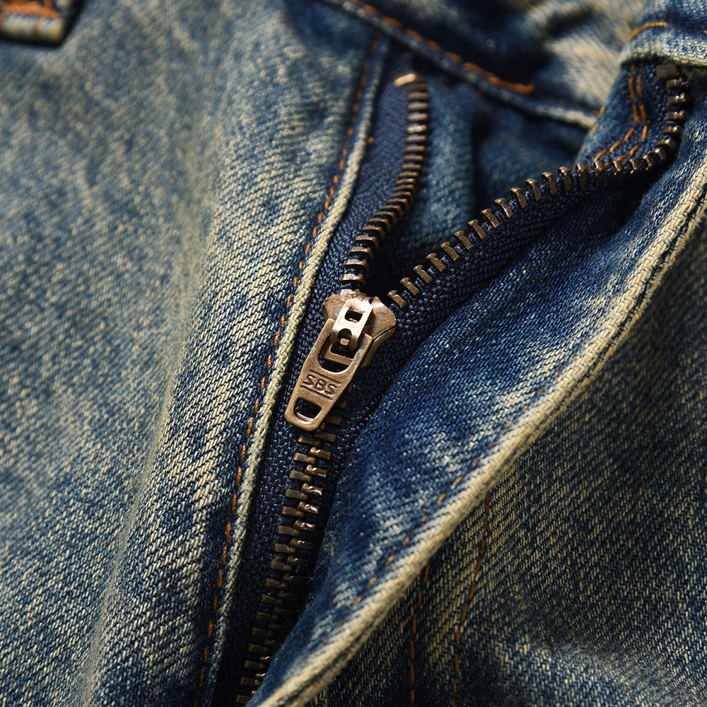 Washed Yellow Faded Jeans For Men