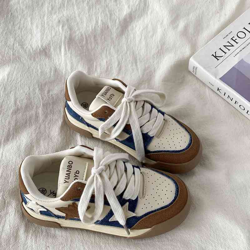 Retro Platform Star Pattern Sneakers Women's Casual Sneaker