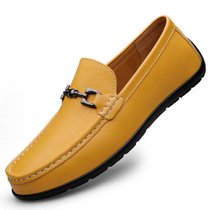 Mens Cowhide Soft-soled Casual Loafers