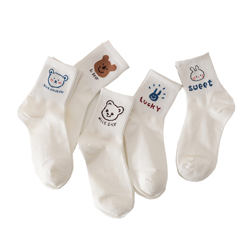 Womens Cartoon Mid-calf Socks