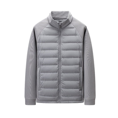 Mens Stand-Up Collar Patchwork Lightweight & Warm Down Jacket