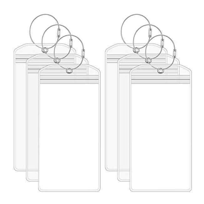 Luggage Label Vertical Transparent Sealed Waterproof ID Card Holder