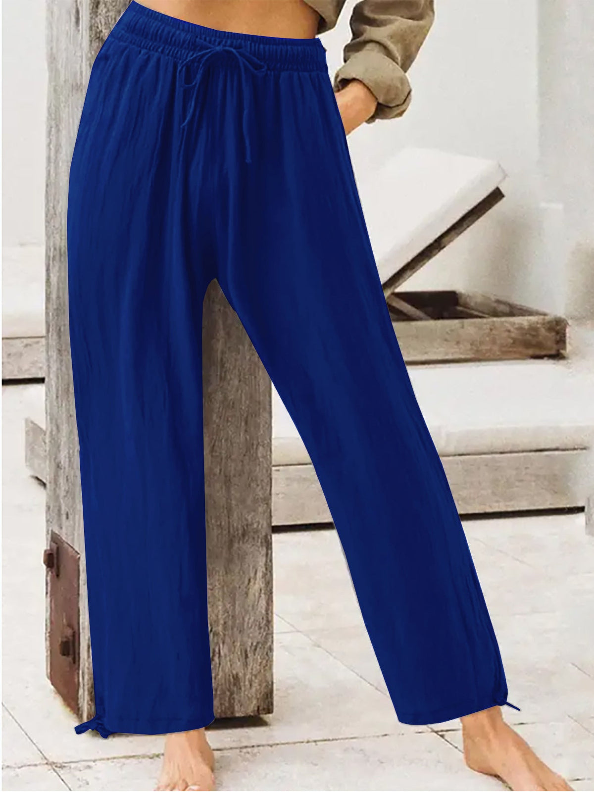 Womens Solid-Color Summer Casual Home Pants