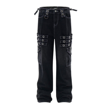 Fashion Punk Rock Cargo Jeans Men
