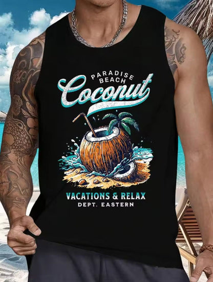 Men's Digital-Print Sleeveless Tank Top