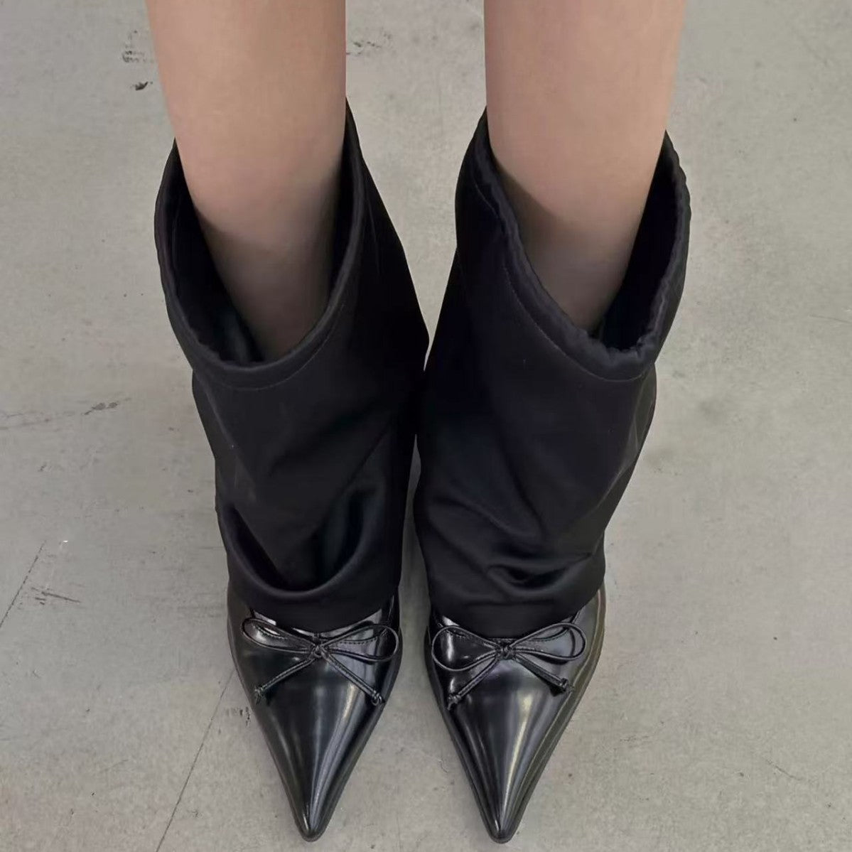 Women's Niche-design Black Wedge Ankle Boots
