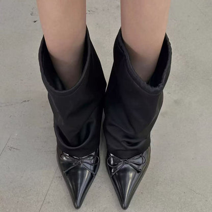 Women's Niche-design Black Wedge Ankle Boots