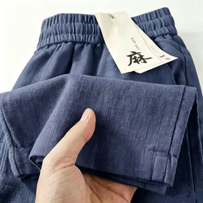 Cropped Ice-silk Breathable Elastic-waist Pants With Pockets