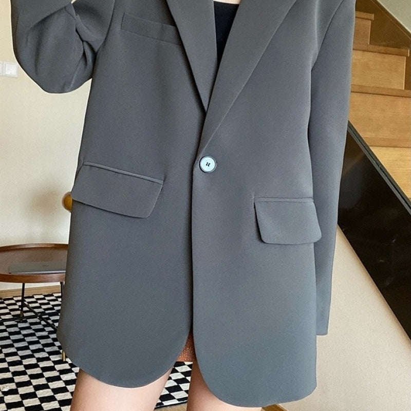 Loose Leisure Slimming Black Blazer For Women