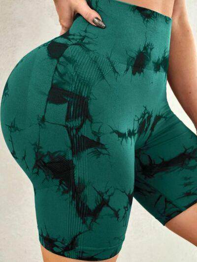 Tie-Dye High Waist Active Shorts for Women Workout Gear