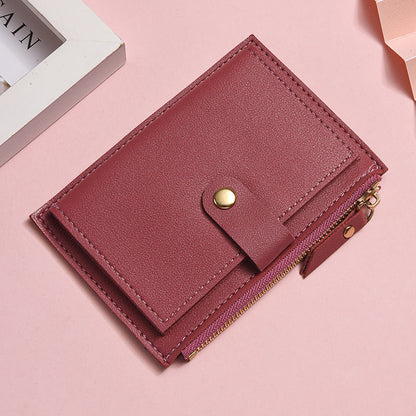 Multi Slot Student Short Zipper Coin Purse