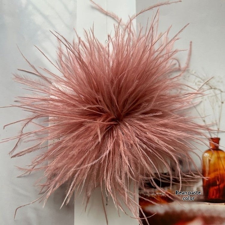 New Colorful Ostrich-feather Brooch Headdress Hair Clip