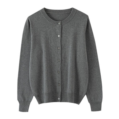 Thin Round-neck Versatile Sweater Jacket